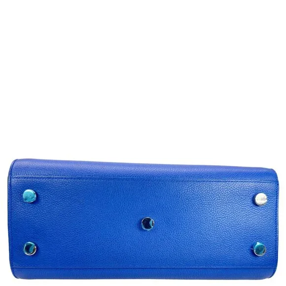 Yves Saint Laurent  Sac De Jour Leather Shoulder Bag Blue - Picture 10 of 12